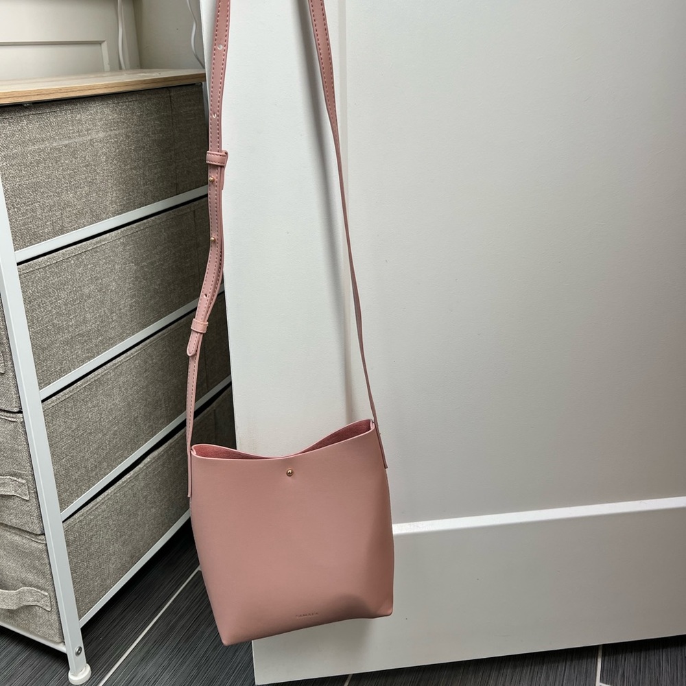 Samara pink rose purse, vegan leather